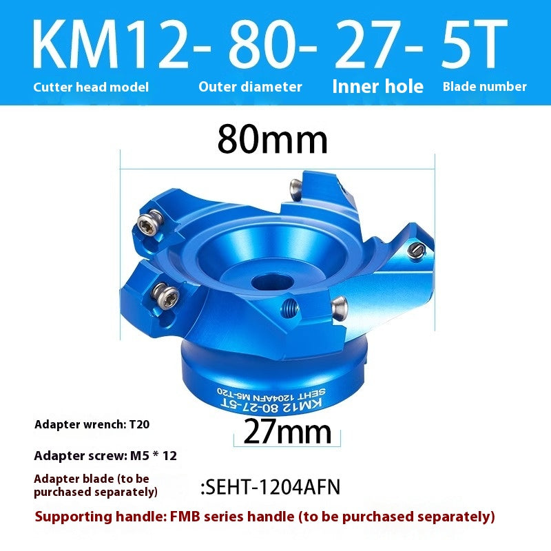 2084-Aluminum cutterhead fast feed flying cutterhead milling cutterhead right angle 45 degree milling cutterhead round nose milling cutterhead 400RKM12 Shandong Denso Pricision Tools Co.,Ltd.